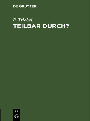 cover image of Teilbar durch?